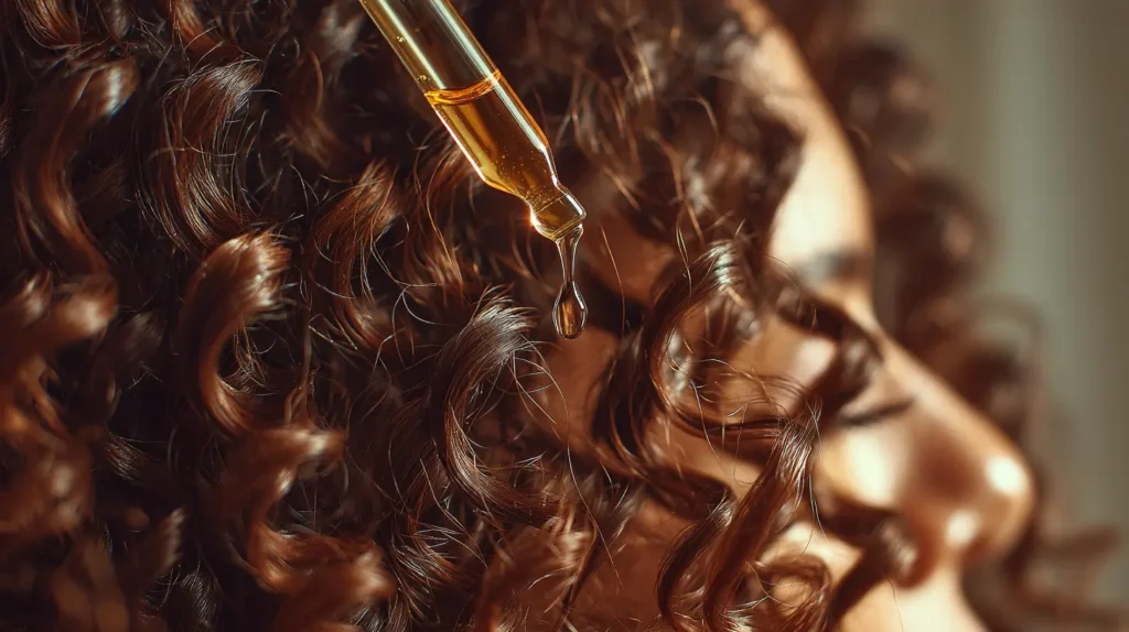 cheveux bouclés huile de jojoba