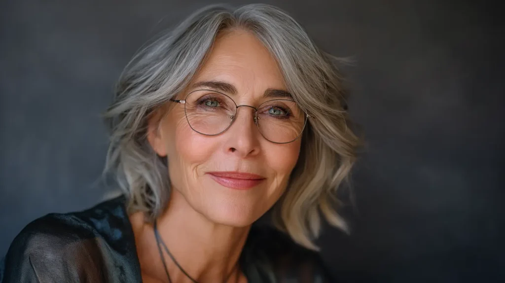 quelle coiffure femme 60 ans avec lunettes